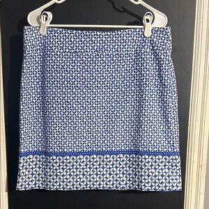 Talbots Cotton Patterned Lined Mini Skirt Size: 12